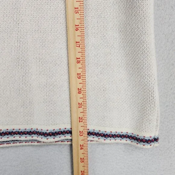 Hanna Andersson Sweater Womens Small White Blue Fair Isle Quarter Zip Pullover - Picture 5 of 12